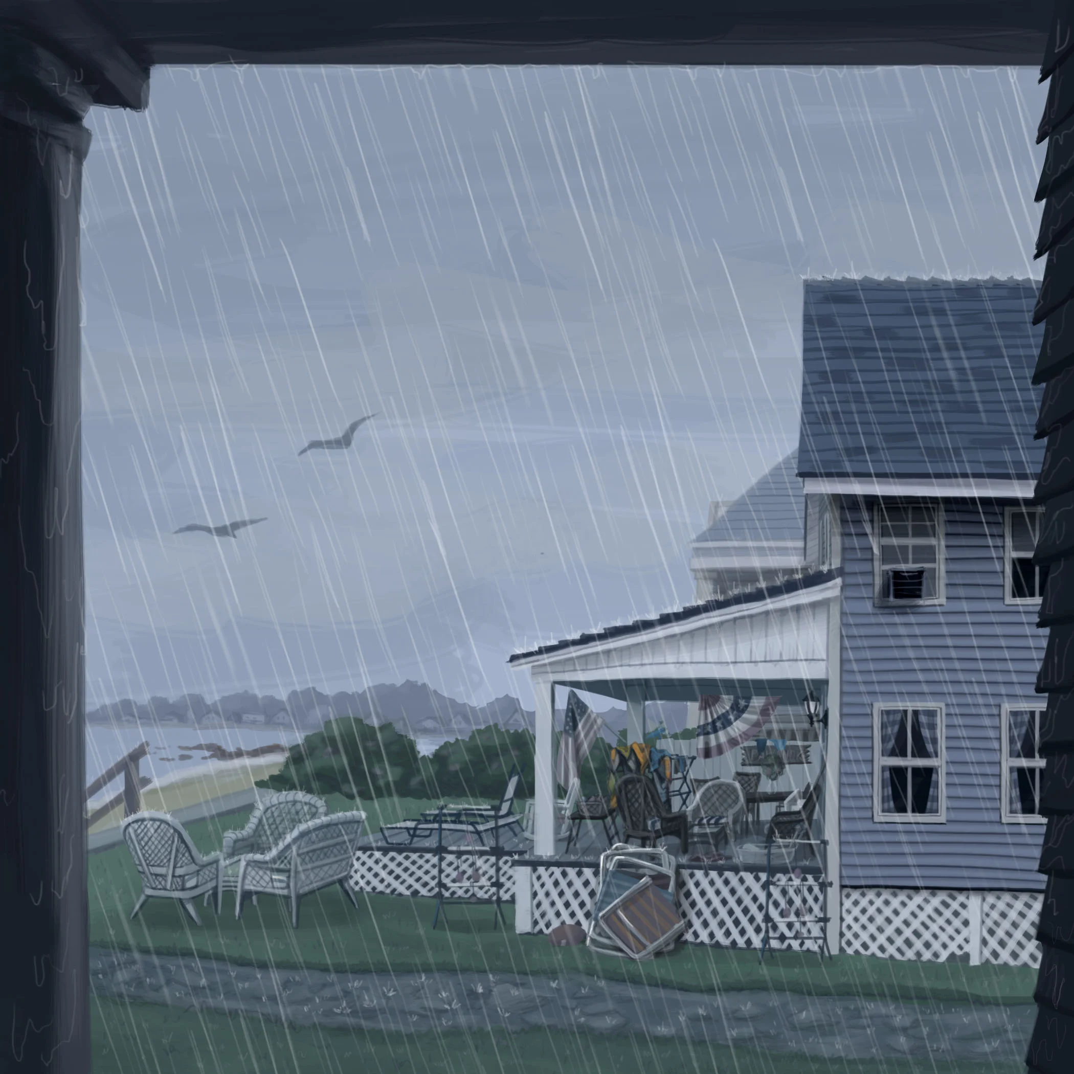 Rainy Beach Day