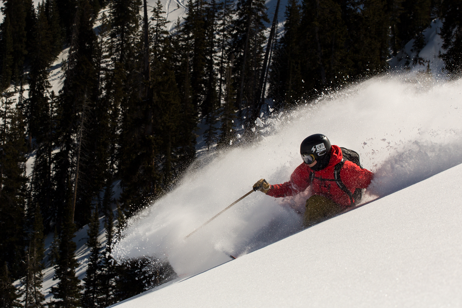 Luke Perin skiing the backcountry of Brighton Ski Resort