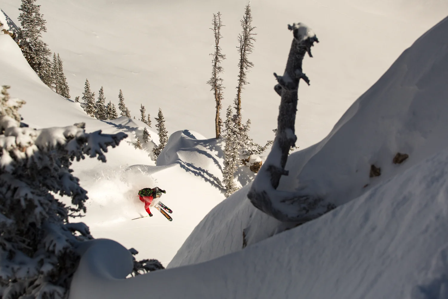 Eric Fabbri skiing in Rocky Point, Alta Ski Resort