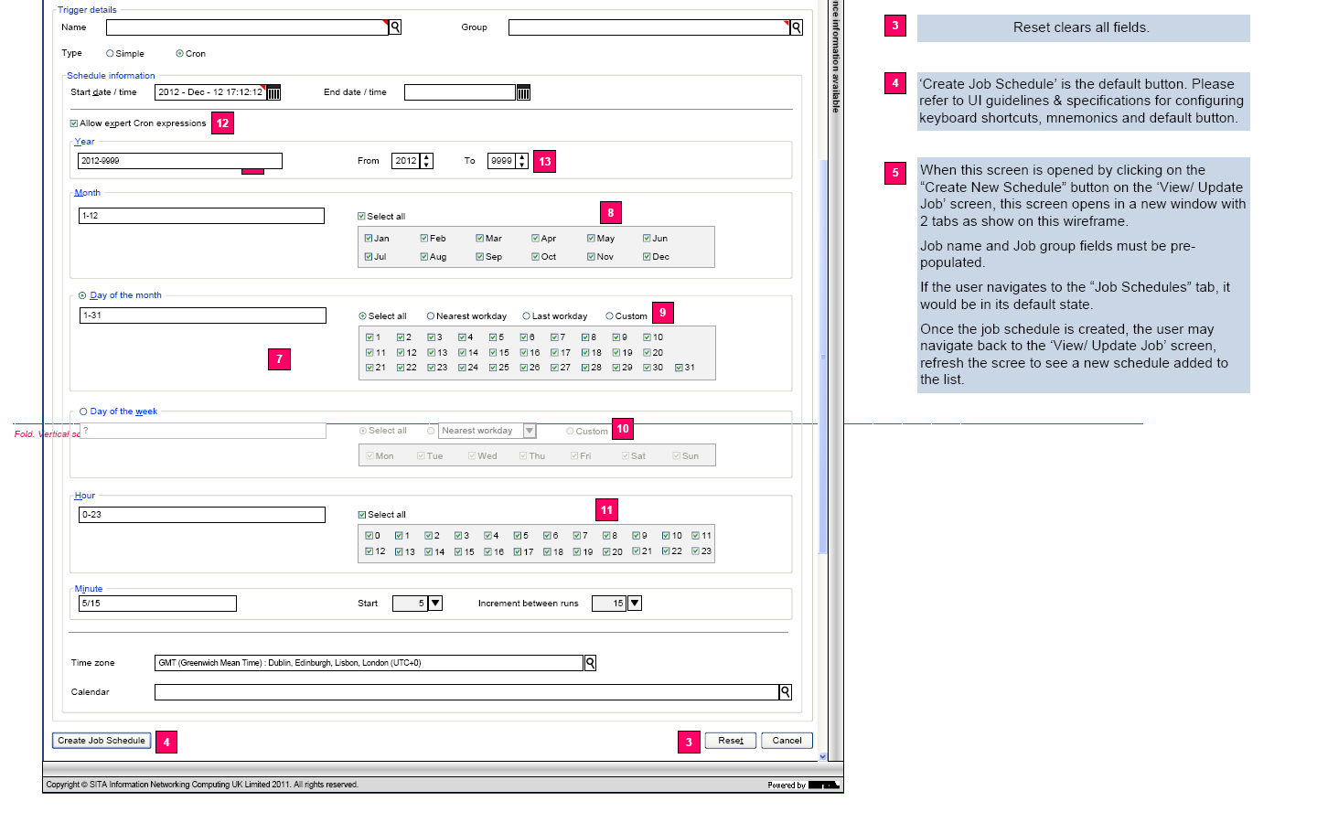  Annotated Visio wireframes for office management product 