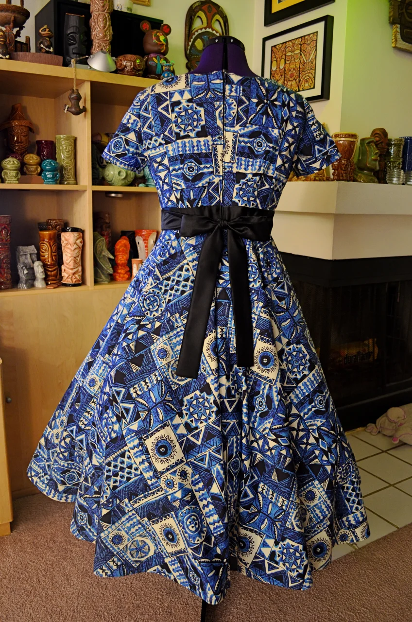 Hoffman Blue Tapa Dress back