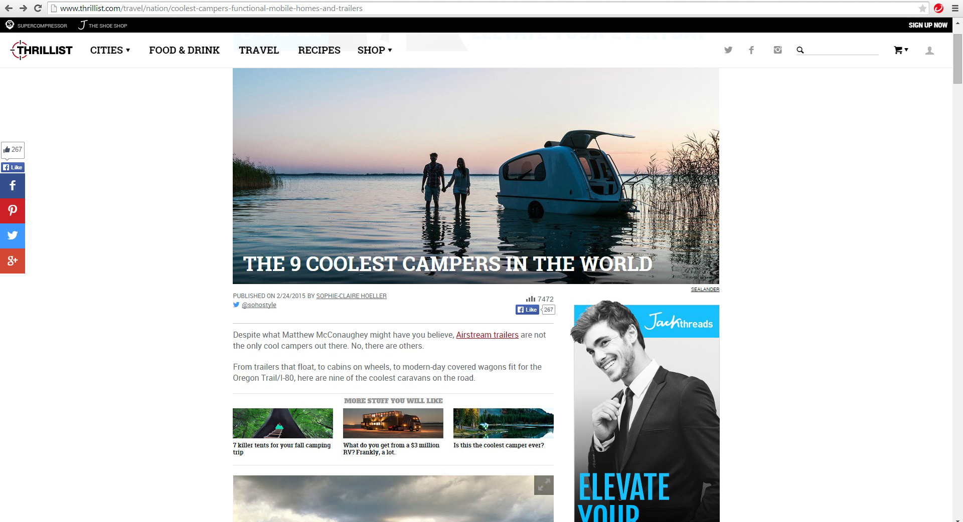 Thrillist - 9 Coolest Campers In The World Article