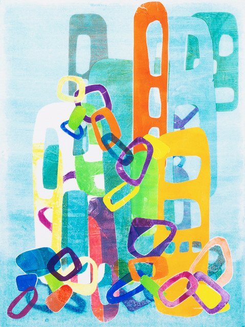 Melanie Roschko, 2022, Building Blocks 11, Oil Monoprint with Stencils, 12 x 16 on 19 x 23 1:2 paper, MR042.jpeg
