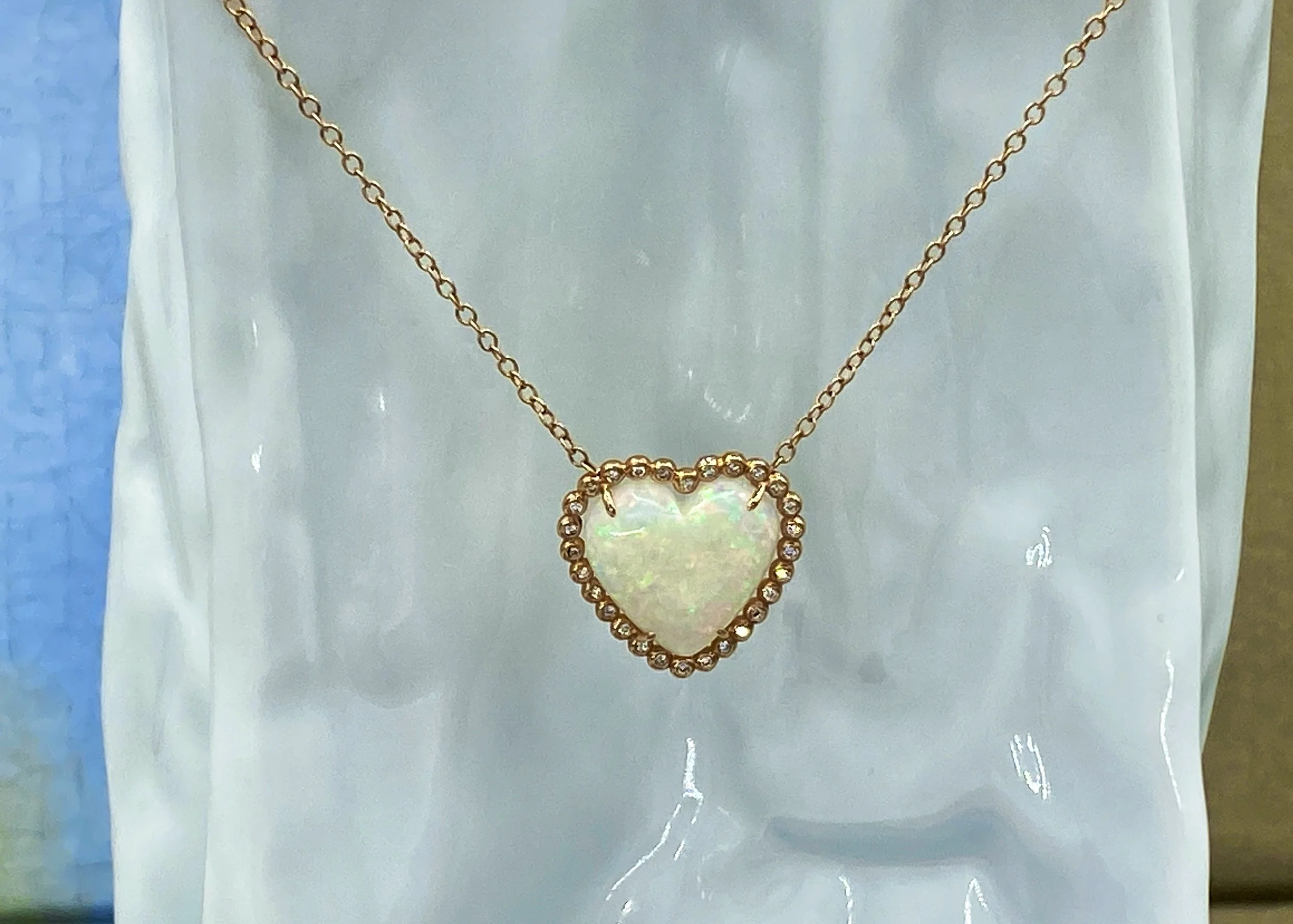 Opal Heart Pendant