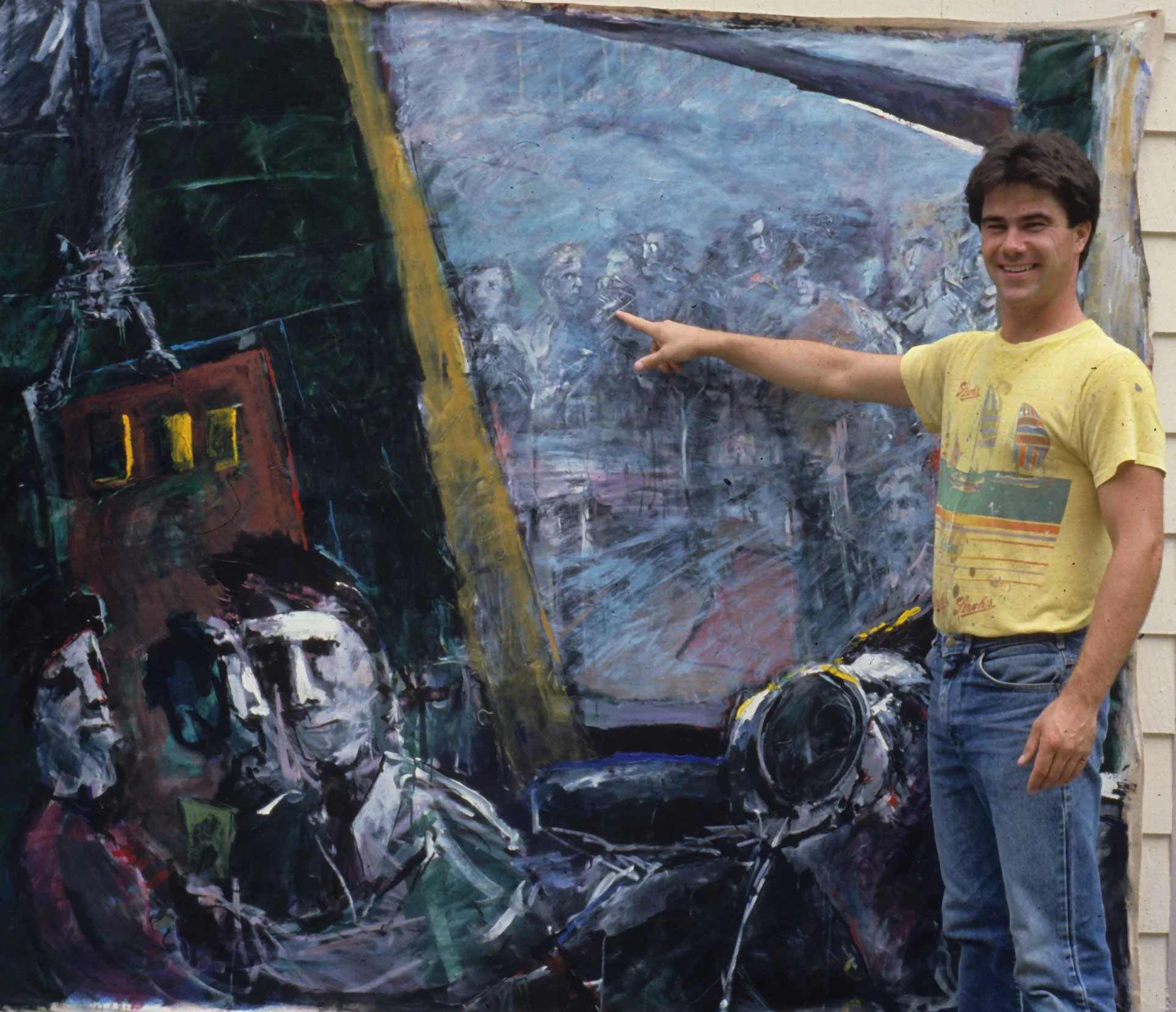 Party Out of Bounds Me in front of a large canvas back in the 80's.