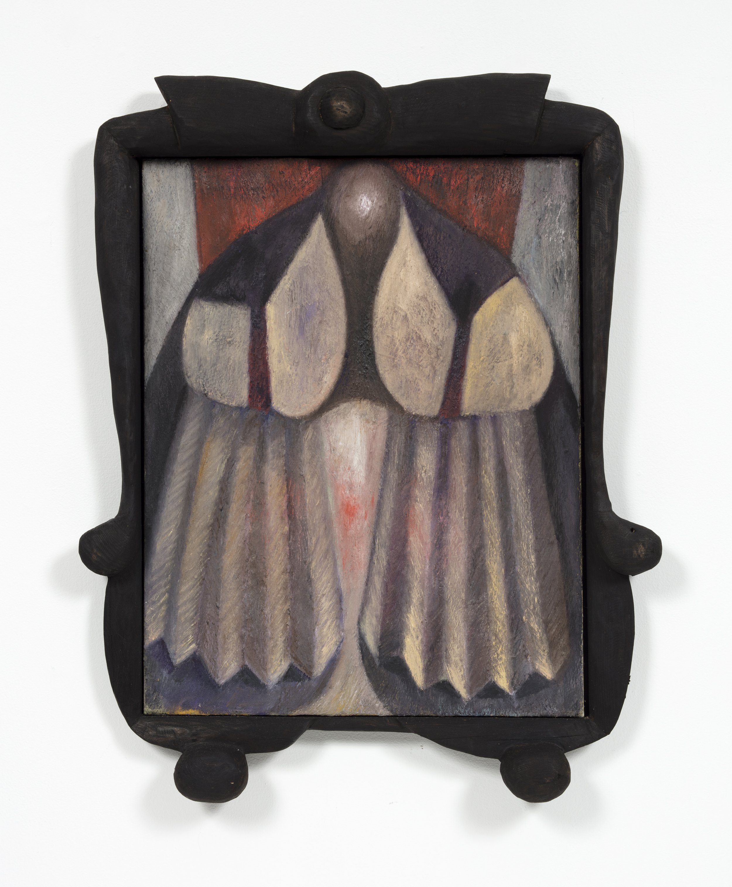   Grandmother   36” x 29” x 5”  Oil on canvas in charred wood frame  2021 