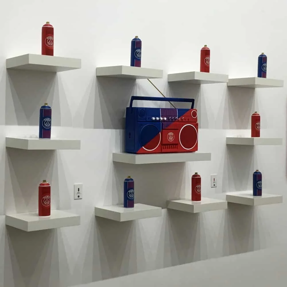AntonioBrasko-Brasko-Art-Design-ParisSaintGermain-PSG-LaGalerie-TheSeventhLetter-LosAngeles-California-ArtGallery-SprayPaint-Graffiti-Boombox-Futbol-Soccer