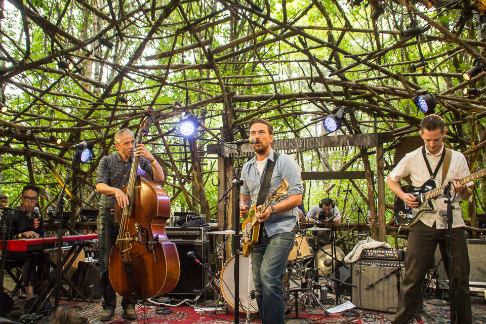 JD McPherson & band ROCK the Woods Stage!