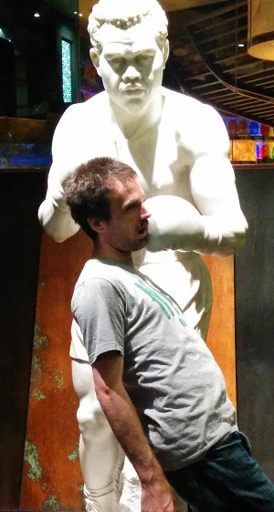 Sometimes in Vegas the statues fight back