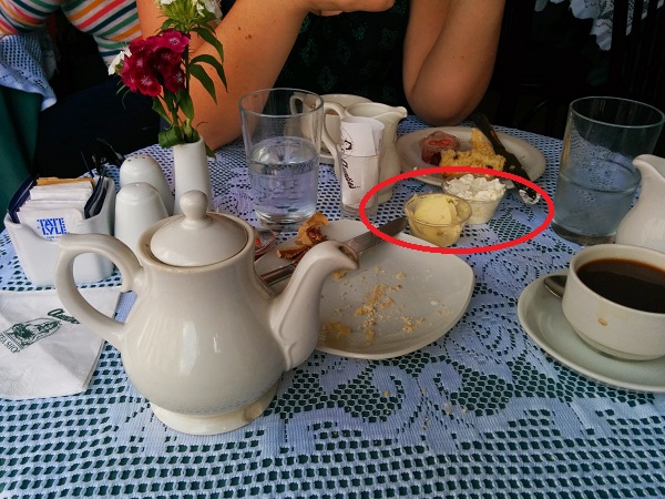 Something here is clotted cream. I am not sure which one of them - maybe both