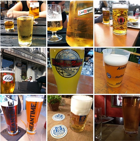 Why have a standard when you can have all the sizes of the rainbow!? I am a little ashamed one of those is a half-pint. Also, why do I take so many photos of beers? (And this doesn't help as most of these were taken in England, and mostly are pint glasses)