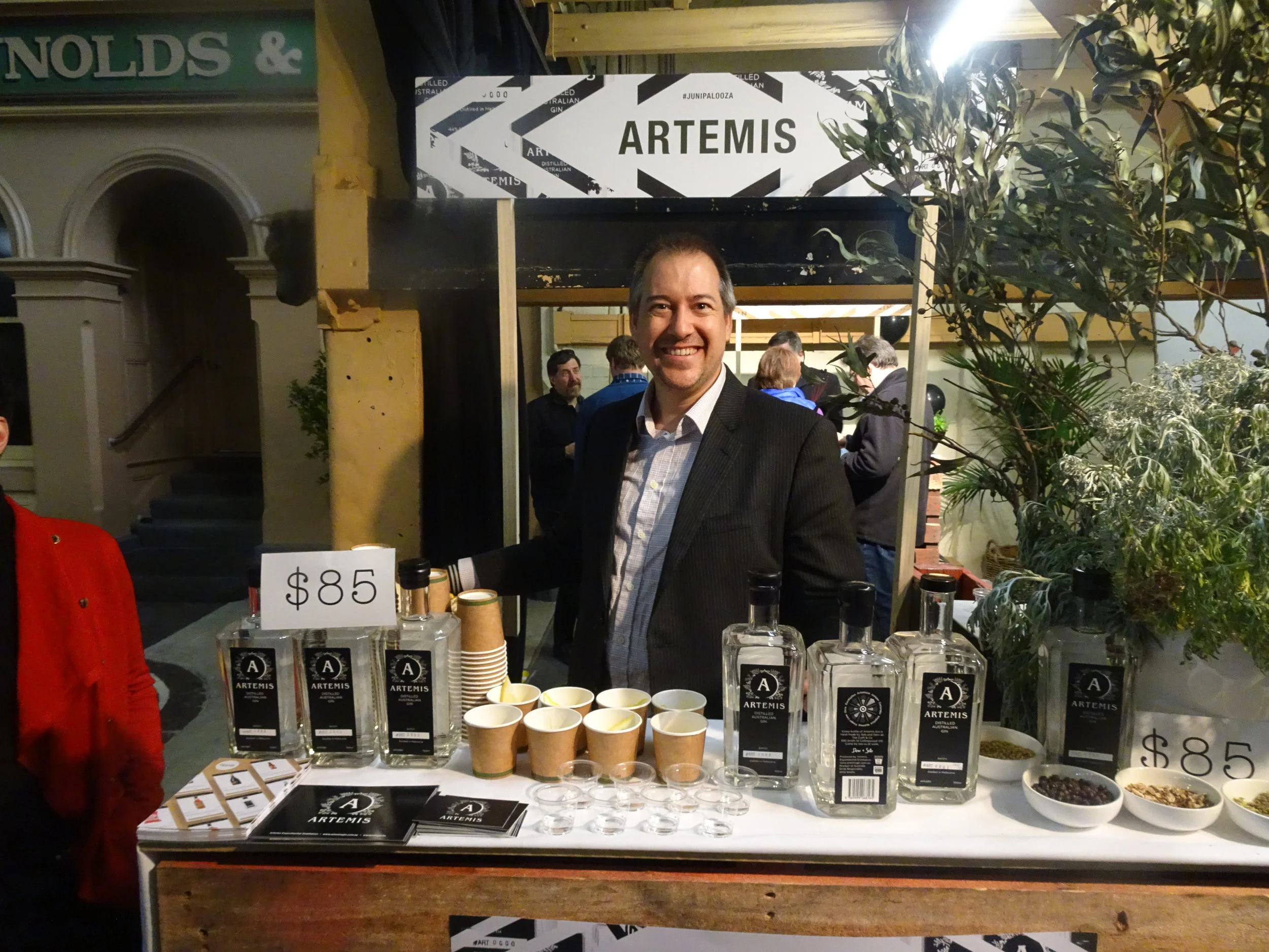 Artemis co-creator Sebastian Reaburn all prepped to talk all things Artemis gin, launched mere weeks prior to Junipalooza.