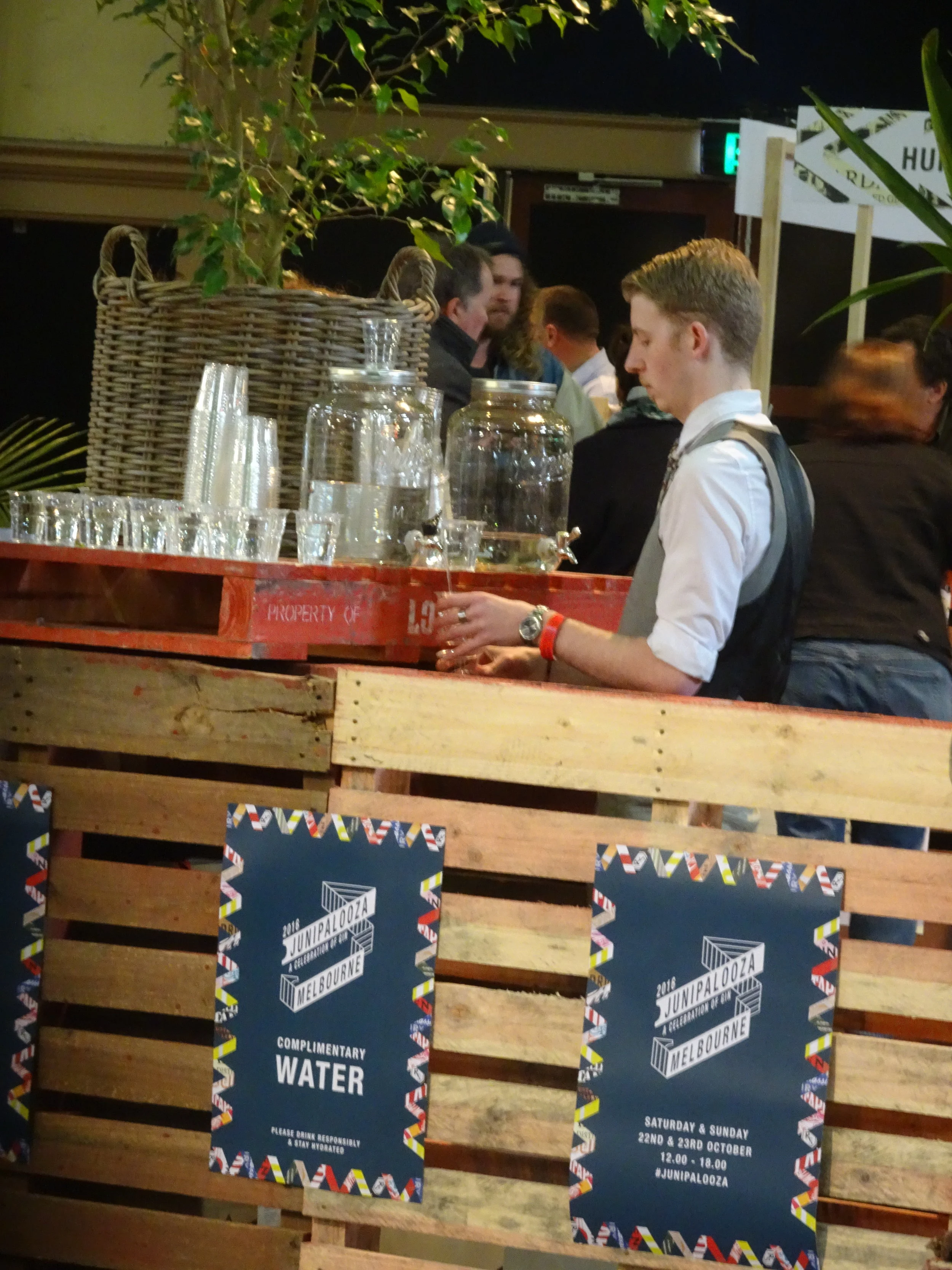 You know service is taken seriously here when bartenders from one of Melbourne's top gin bars are drafted in to head up hydration stations and hand out cups of water.