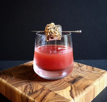 Mike's S'mores Negroni for Negroni Week - marshmallow infused gin, cacao nibs infused Campari and Graham cracker infused Carpano Antica Formula....garnished with a graham cracker chocolate covered marshmallow. One word. WOW.