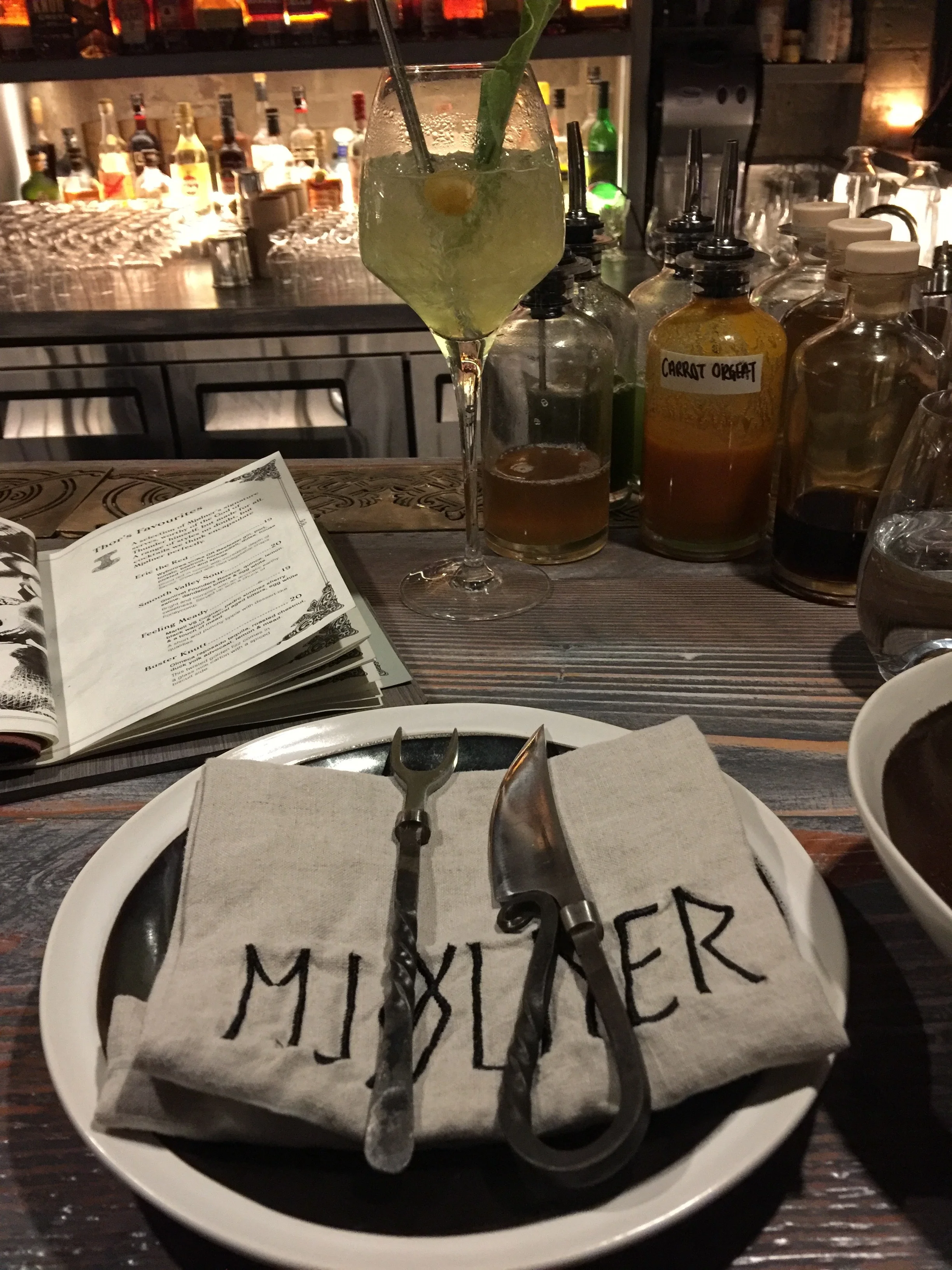Pull up a seat and have a cocktail at Mjolner bar and restaurant