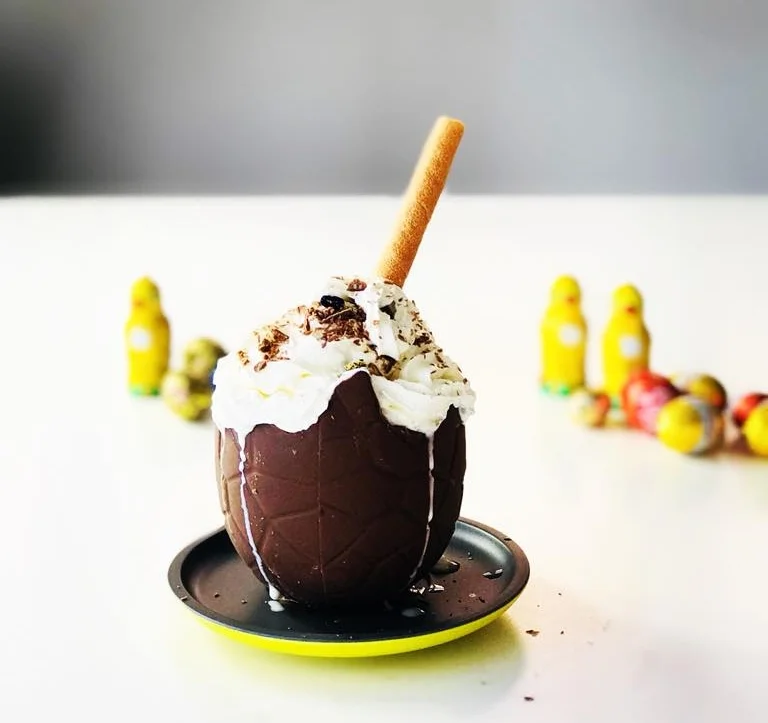 An Easter cocktail combining coffee and chocolate liqueurs with butterscotch schnapps for a rich espresso martini