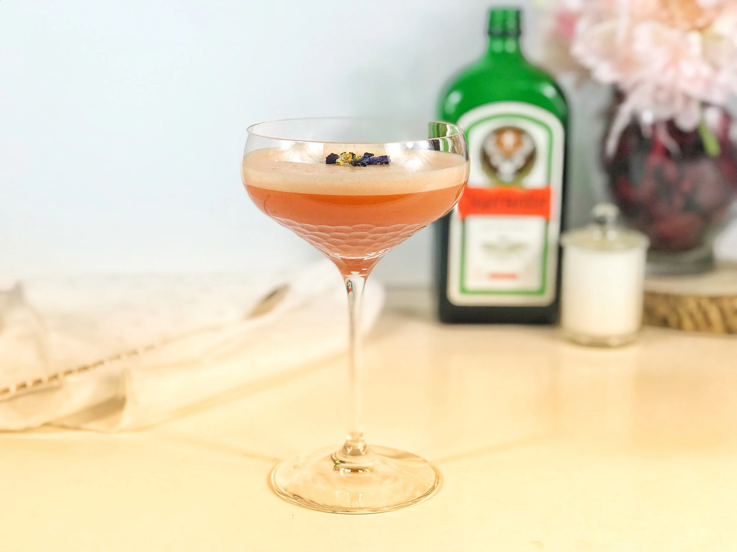 Gin and carrot juice cocktail with an added boost from Jagermeister