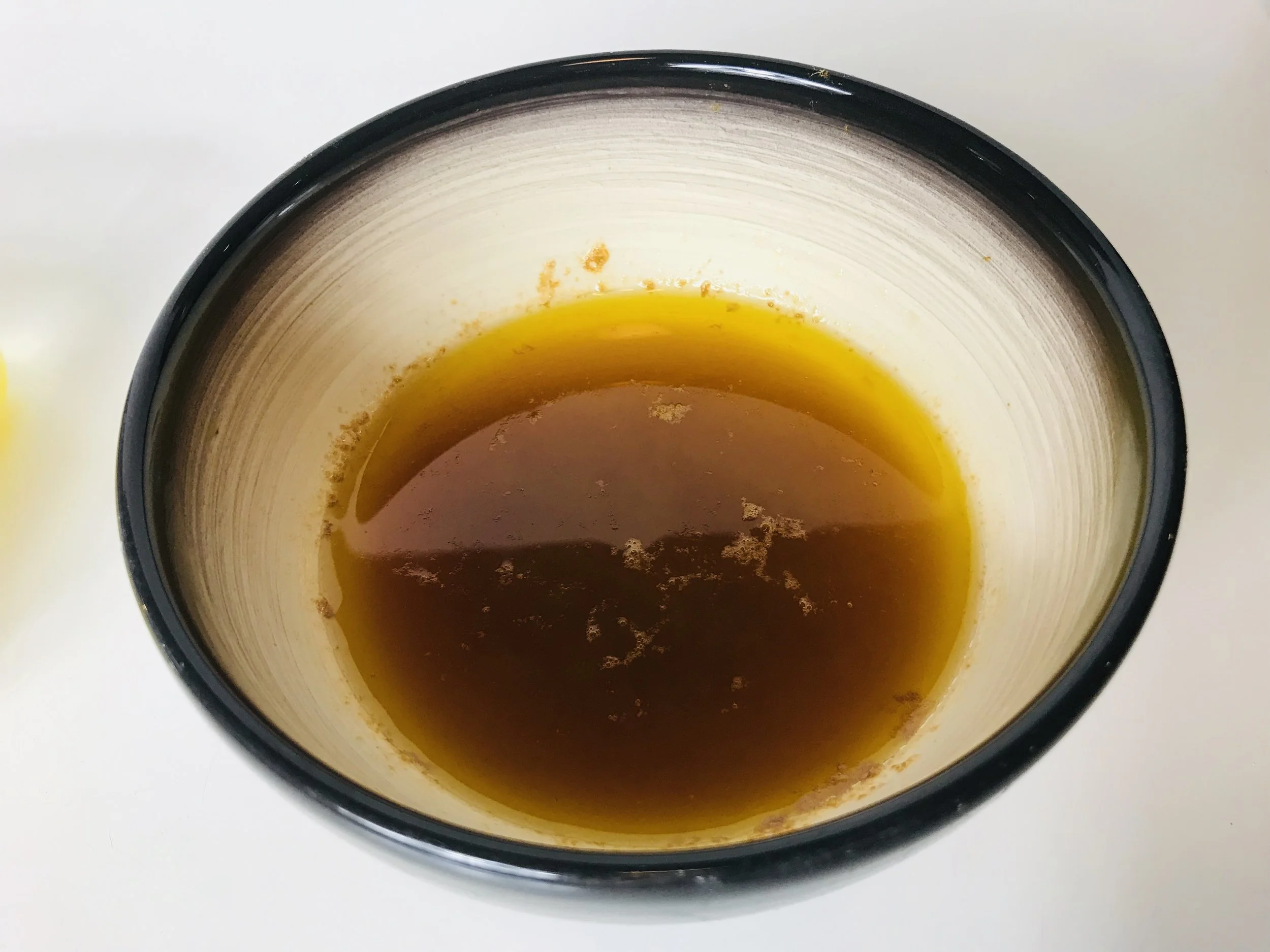 What the brown butter rum infusion looks like out of the pan at room temperature