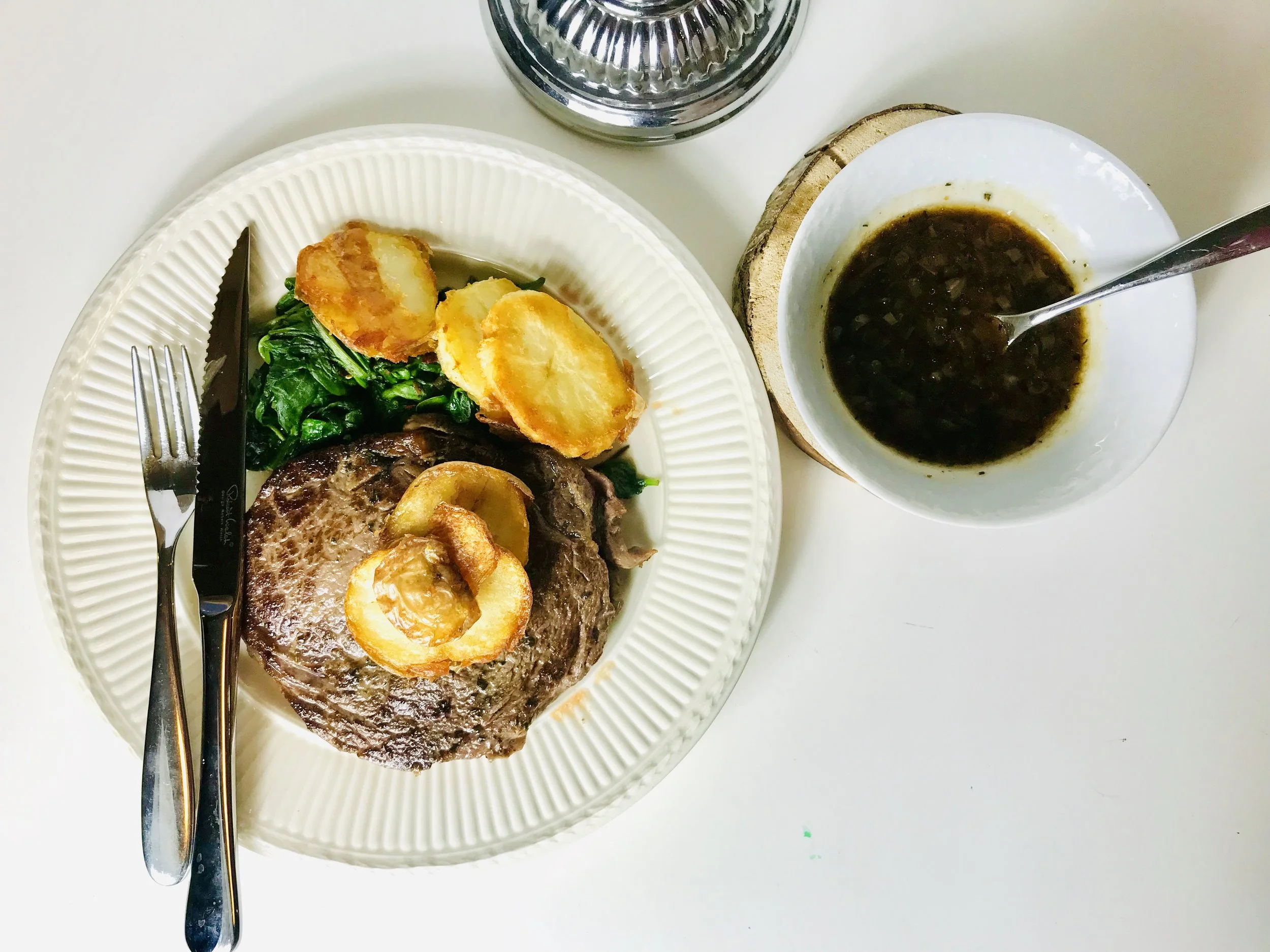 The re-solidified butter is great for making roast potatoes and in cooking steak and gravy!