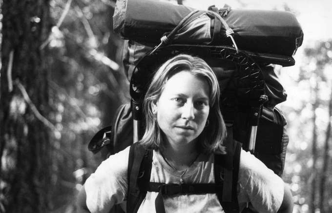 Cheryl Strayed on the PCT in southern California, June 1995. Photo from http://www.cherylstrayed.com/wild_108676.htm. 