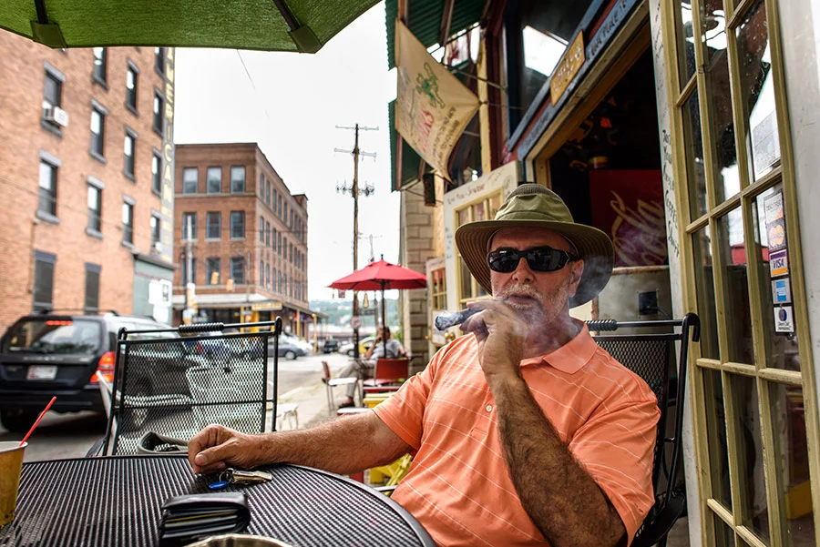Your's truly enjoying a break and a jim's original cigar