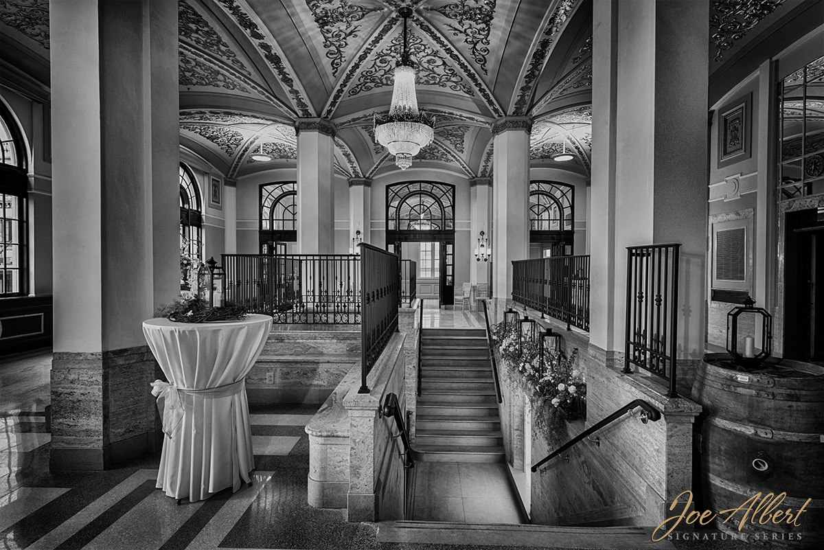 Love the lobby in B+W
