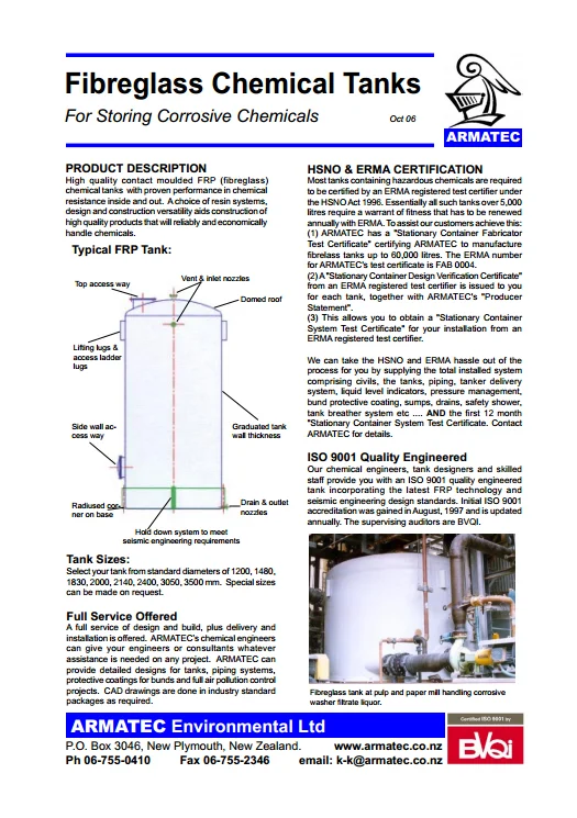 Download the Fibreglass Tanks Handbook