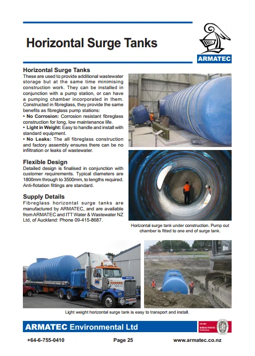 Horizontal Surge Tanks — Armatec Environmental Ltd