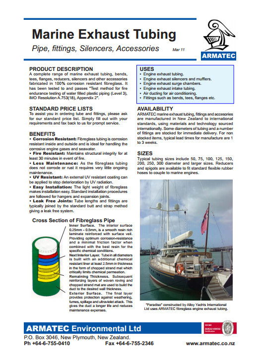 Armatec Marine Wet Exhaust