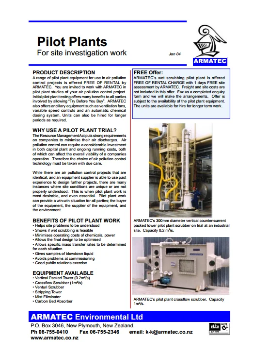 Armatec Pilot Plants