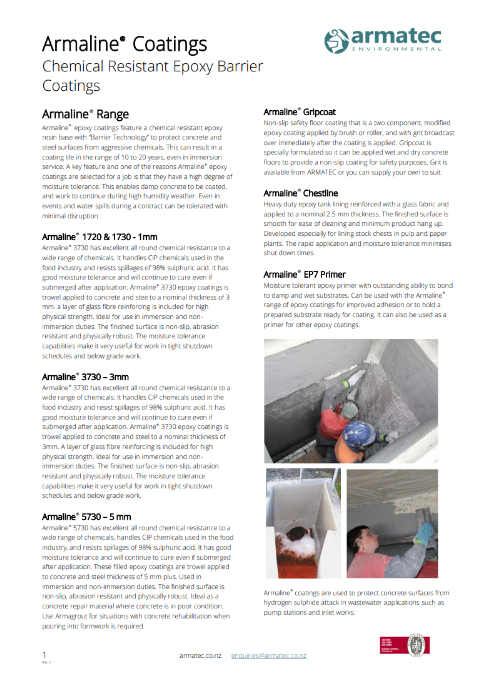 Armatec Armaline Coatings