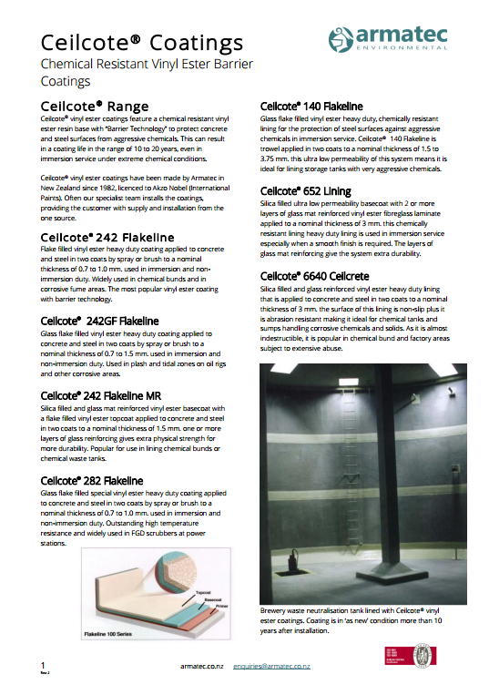 Armatec Ceilcote Coatings