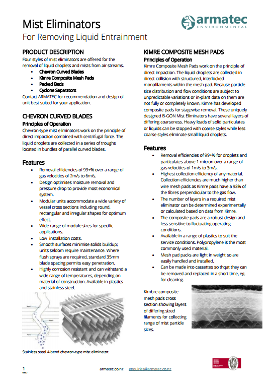 Armatec Mist Eliminators