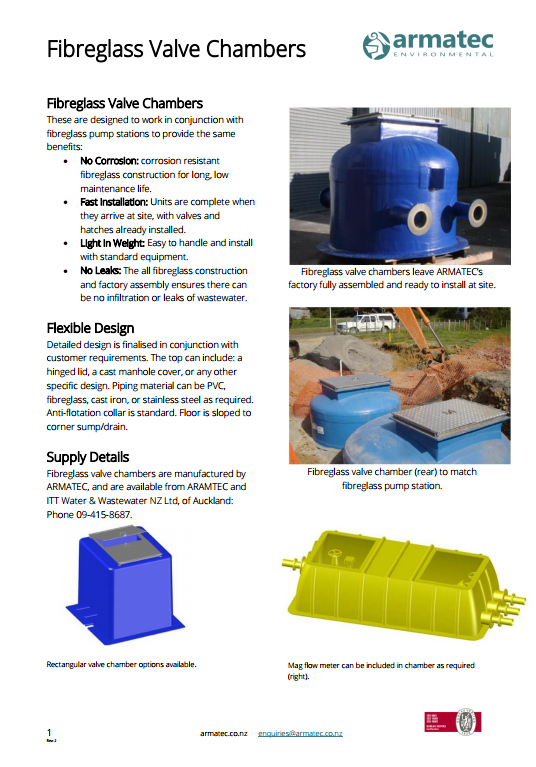 Armatec Fibreglass Valve Chambers