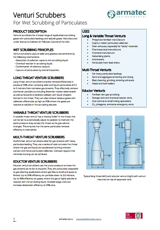 Armatec Venturi Scrubbers