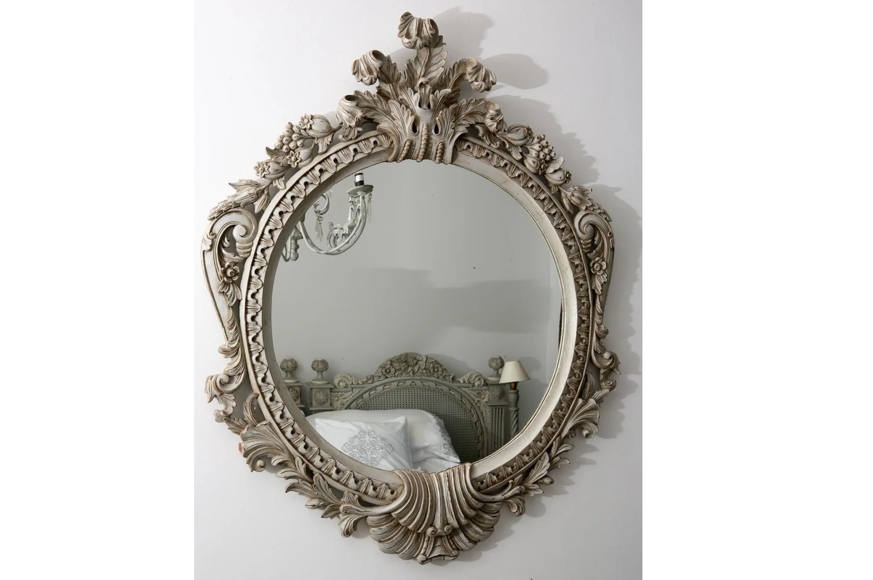 Grey Circular Mirror