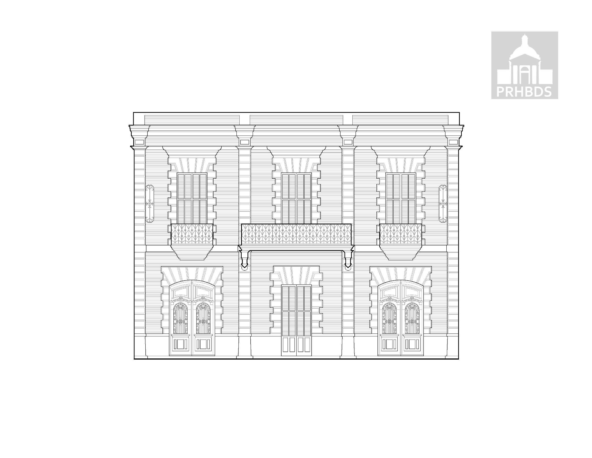 Casa Fernando Vendrell Calle Amor No. 3 (Paseo Antonio S. Arias Ventura) Fachada Norte Ponce, Puerto Rico Diseñado por Manuel V. Domenech (1895)