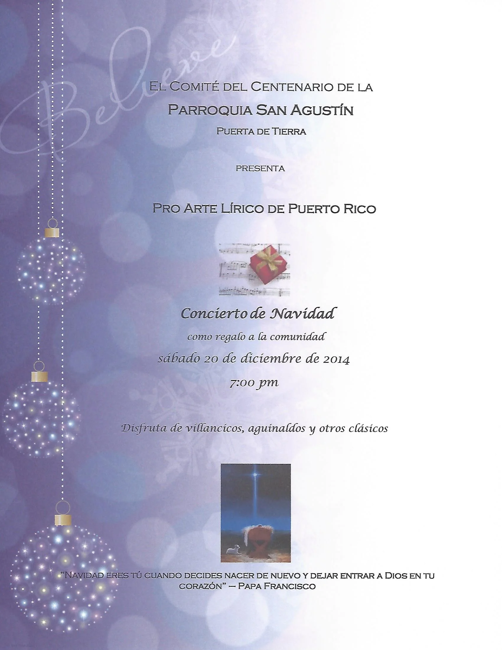 Concierto De Navidad - Parroquia San Agustín, San Juan