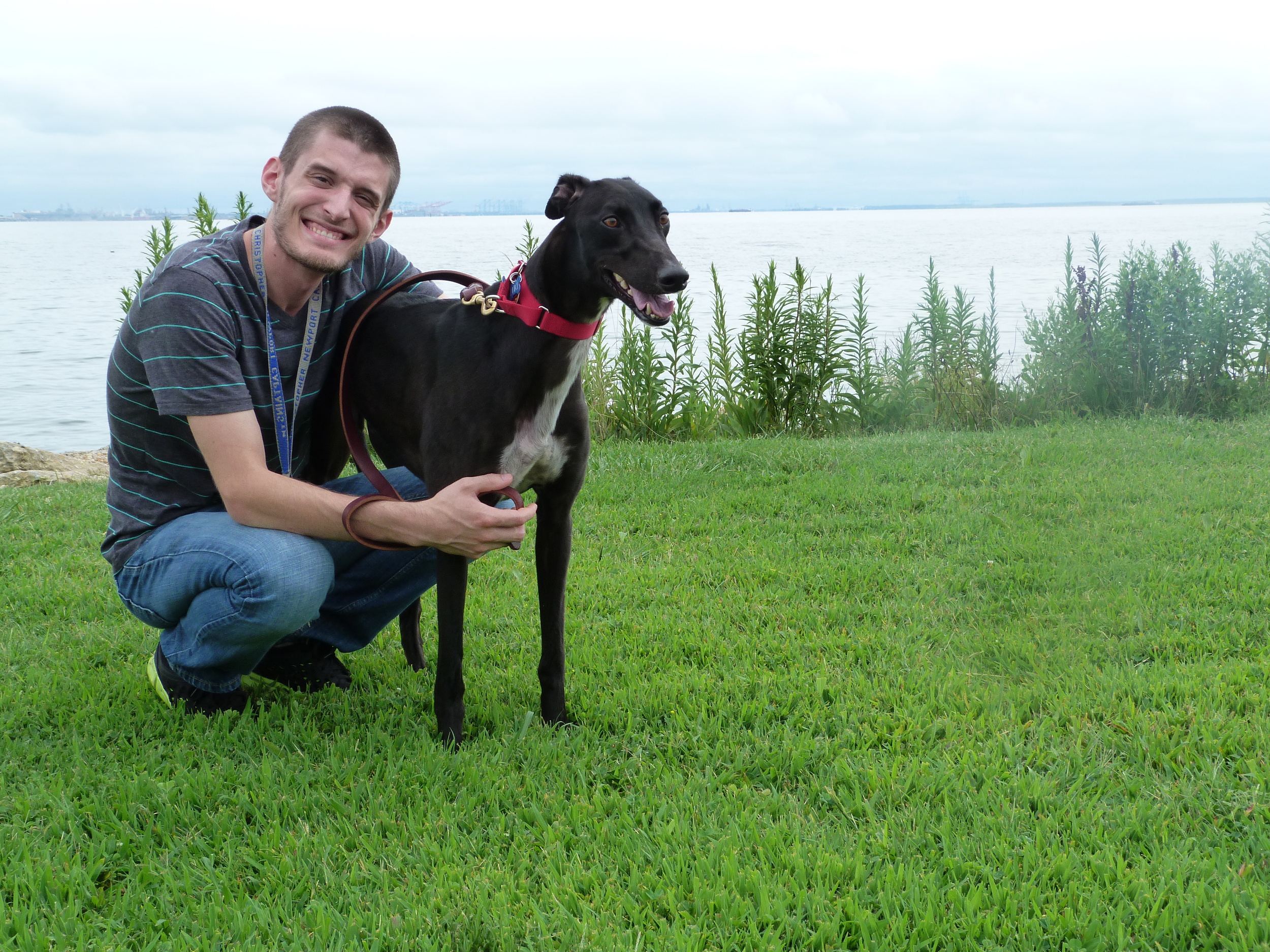 Tristan and Luke posing by the Bay