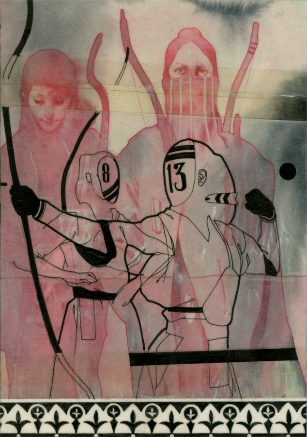 Riot Study Acrylic on Fabriano 13 x 18 cm