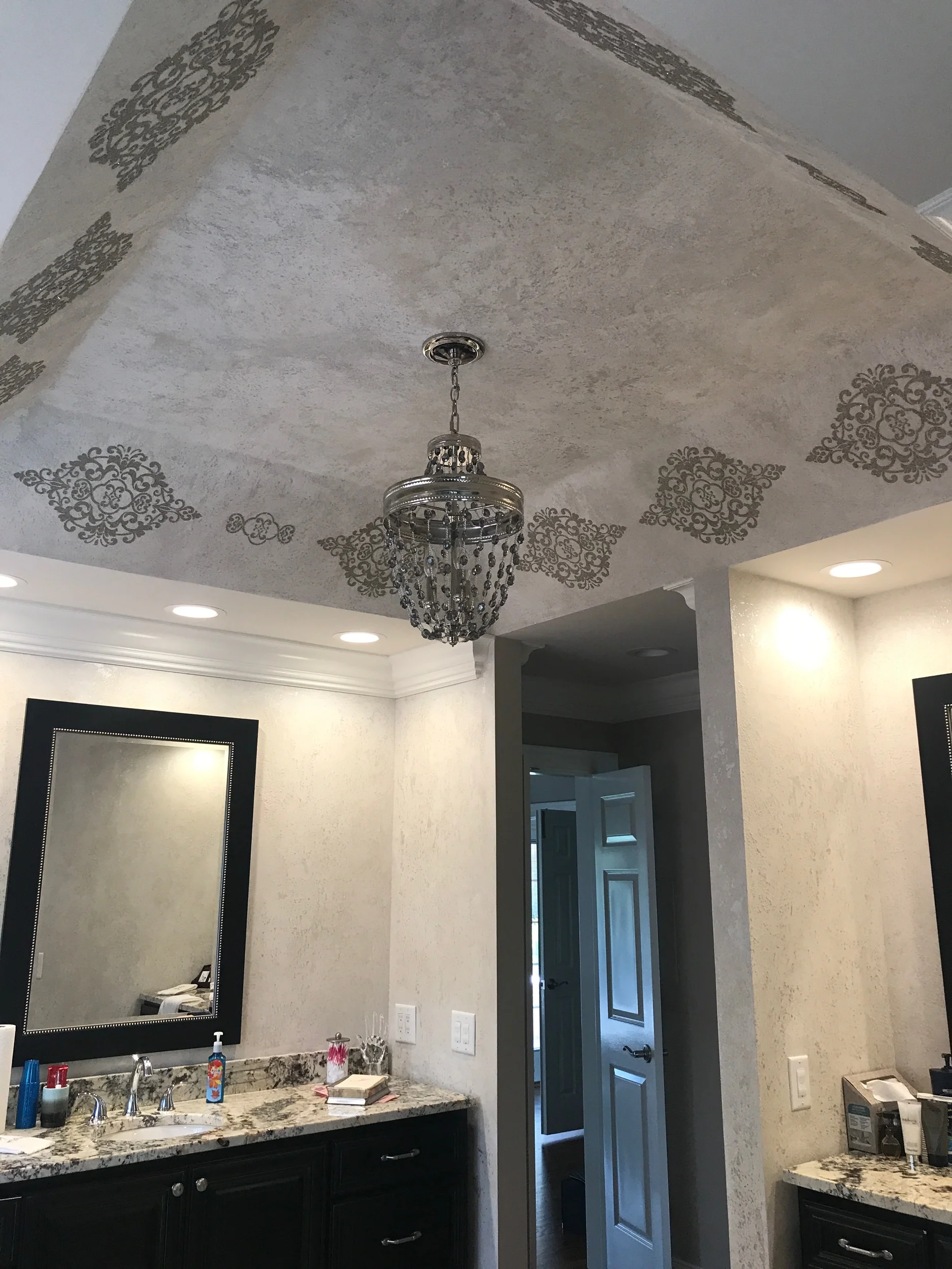 Sandy Plaster, Glitter, Glass Beads