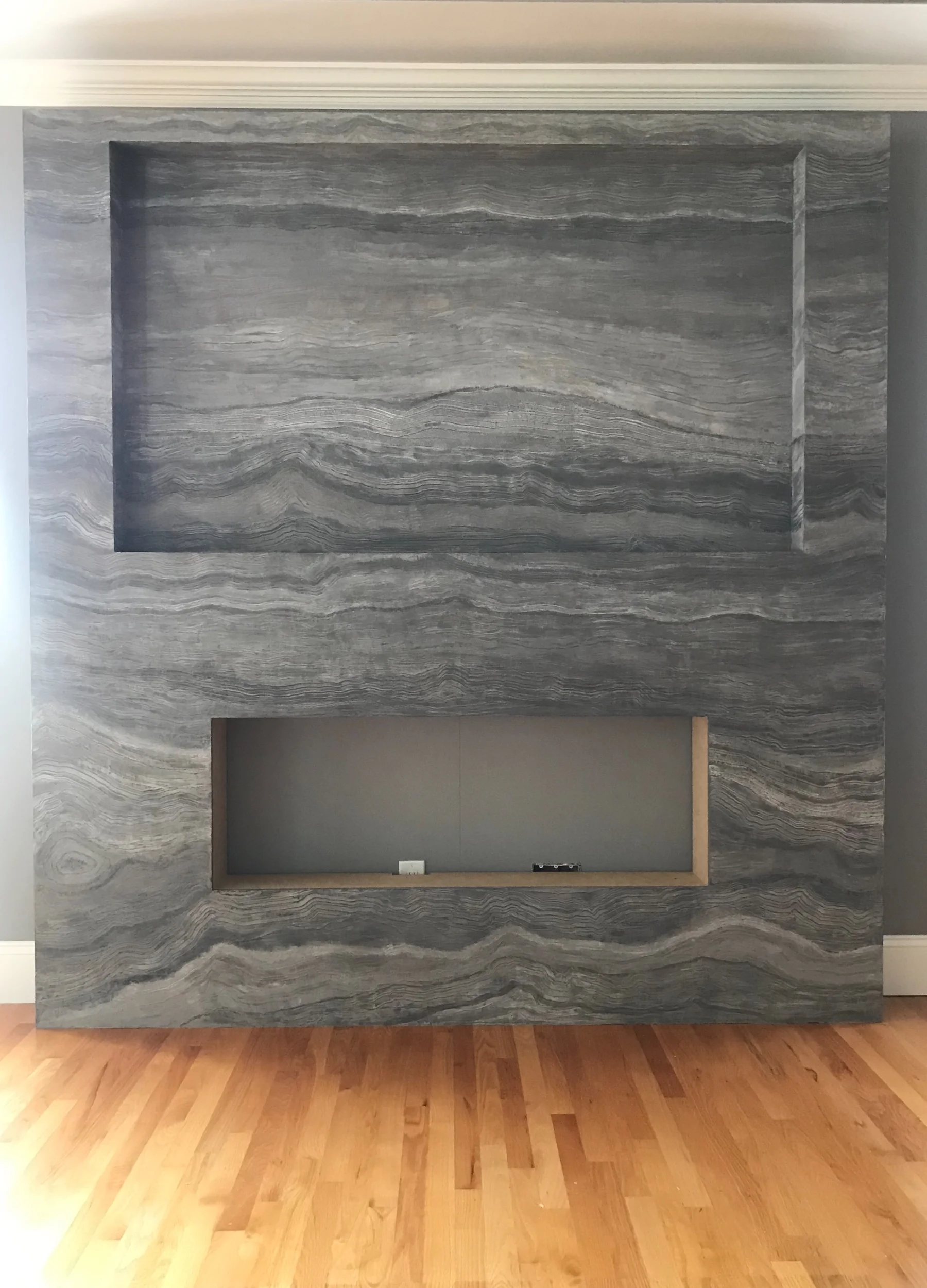 Faux Stone Fireplace