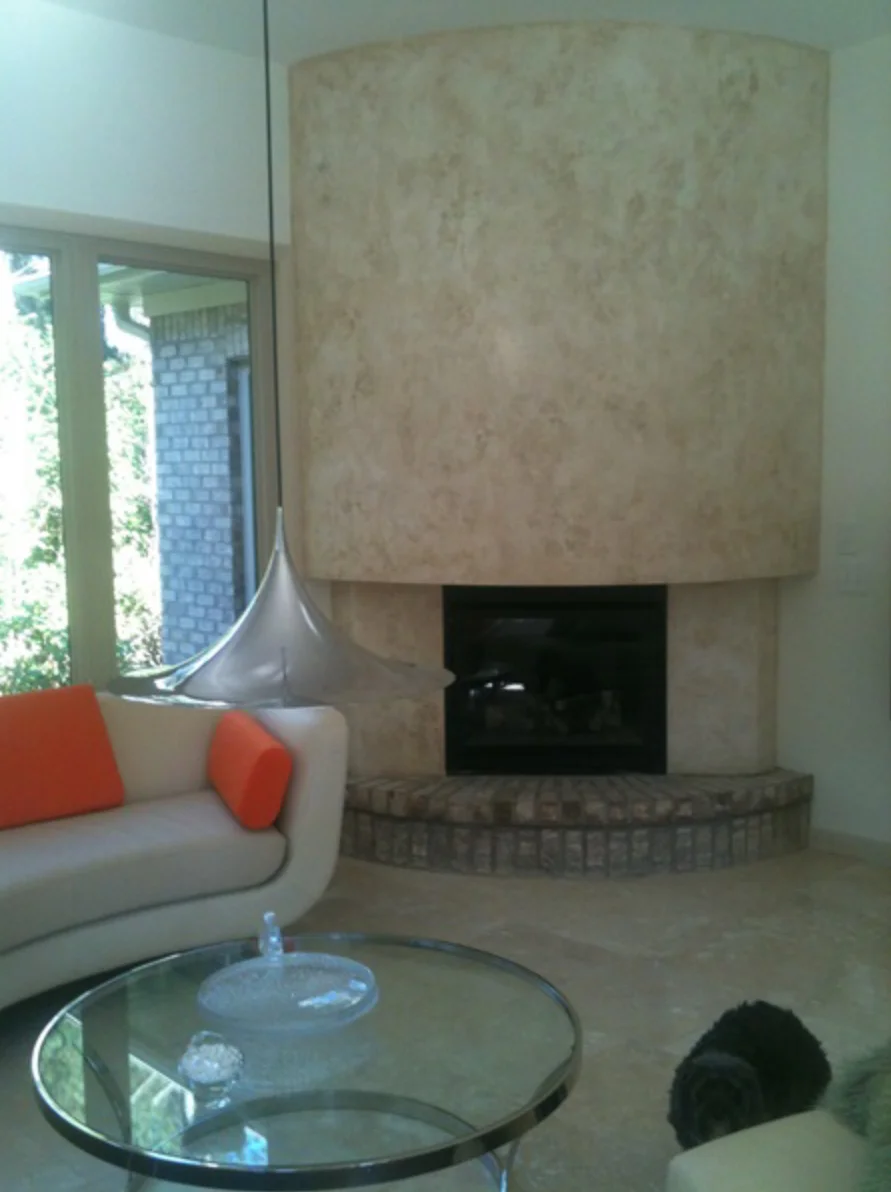 Modern Textured Plaster Fireplace