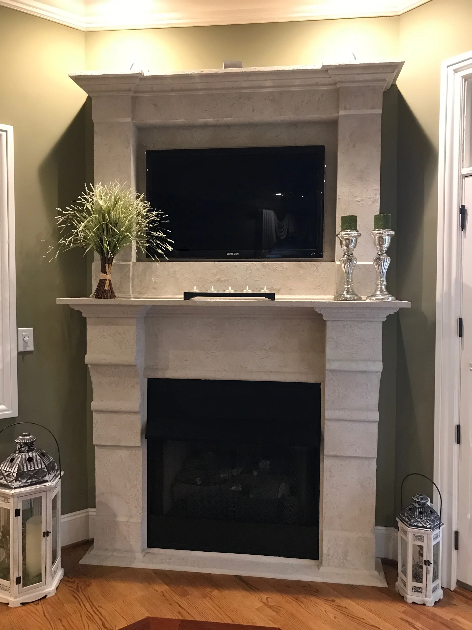 Faux Stone Fireplace 2