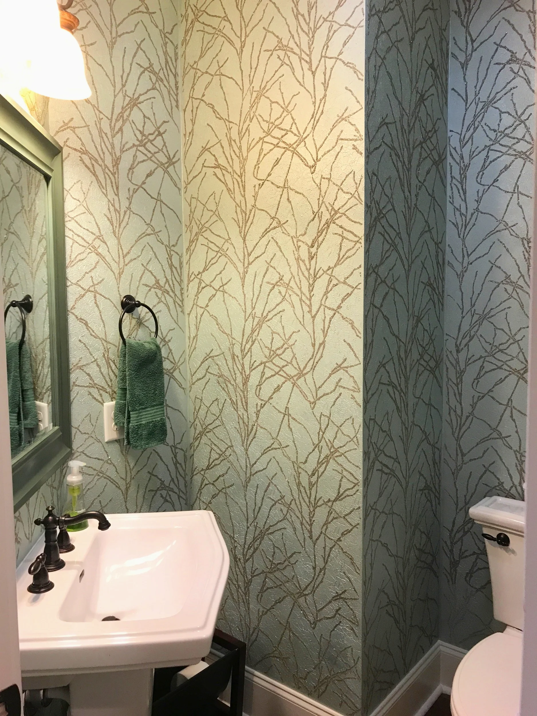 Sea Salt Metallic Plaster with glitter twig design