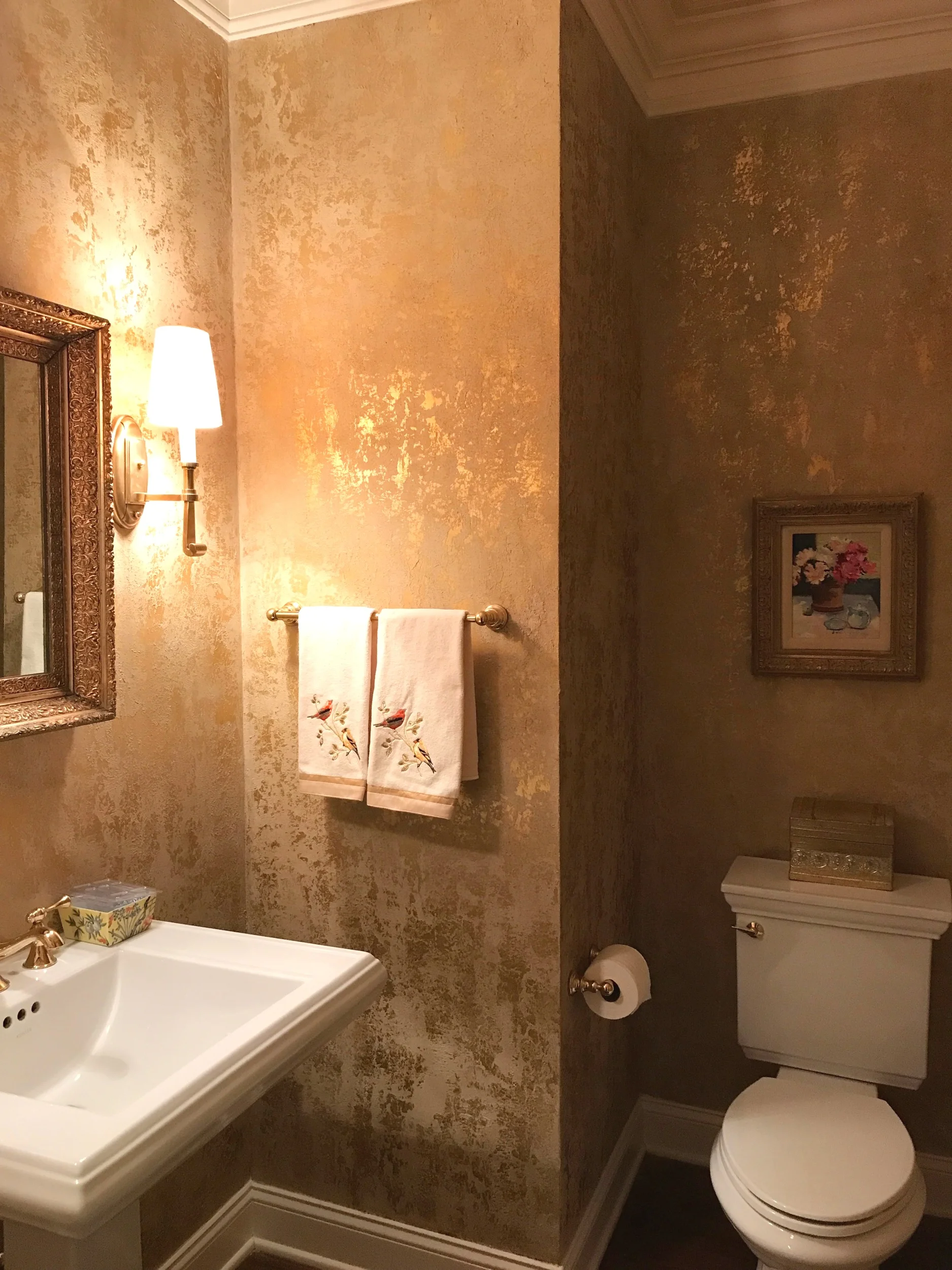 Textured Plaster Over Gold Foil