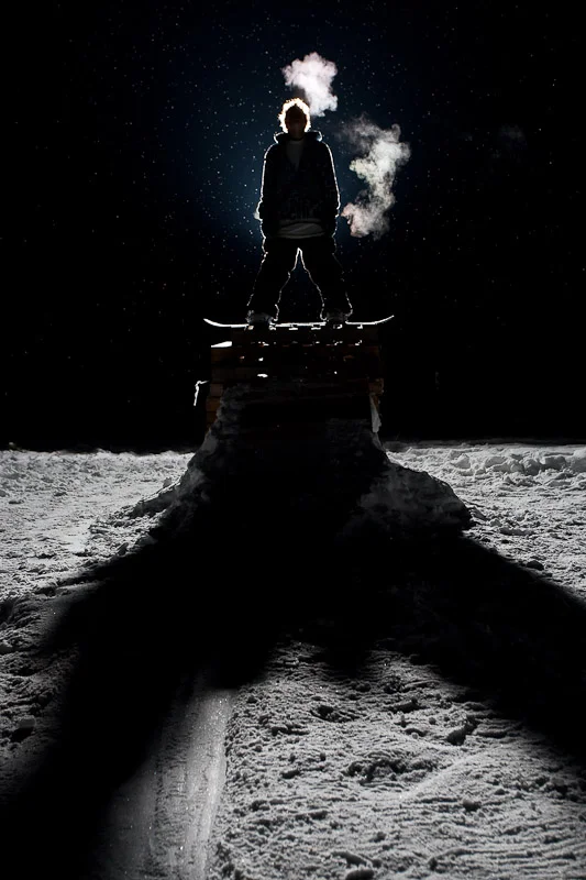 Nighttime, Snowboard,