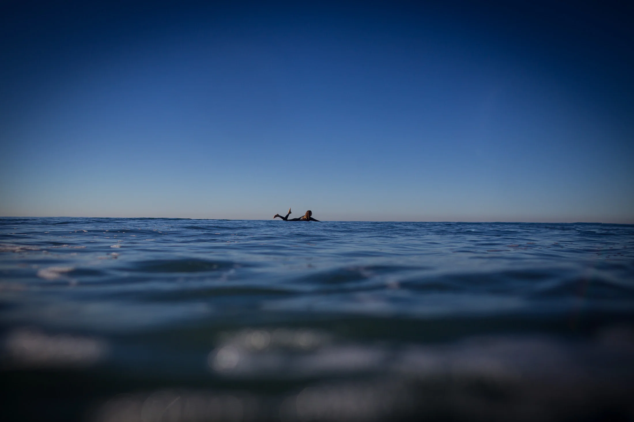 Surfing, Paddling, Ocean, Dusk, Waiting