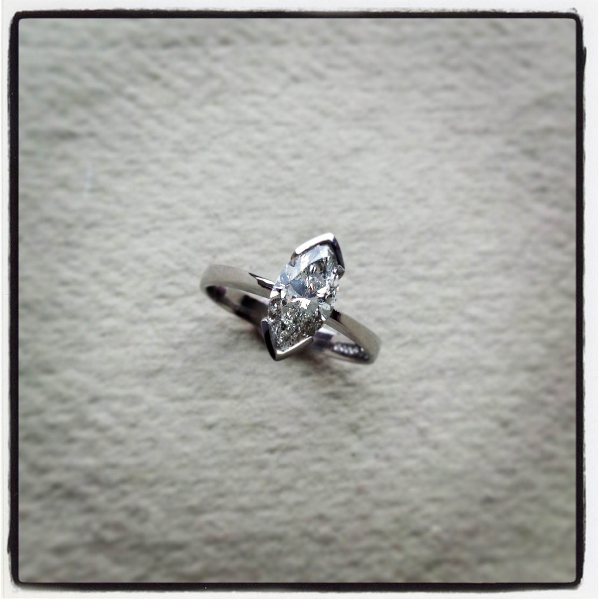 1 carat marquise diamond & platinum ring
