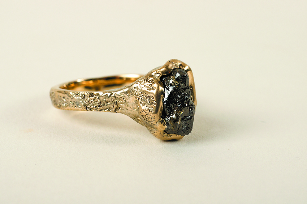 Uncut diamond ring